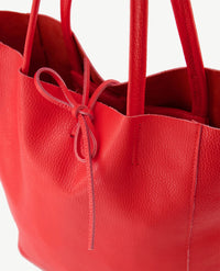 Schoudertas - Shopper - Leer - Medium - Oranjerood