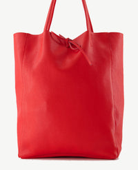 Schoudertas - Shopper - Leer - Medium - Oranjerood