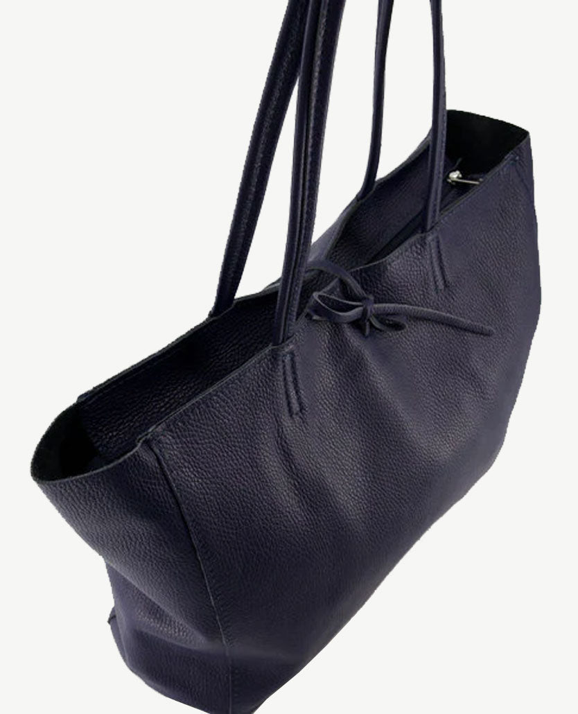 Schoudertas - Shopper Groot - Leer - Navy