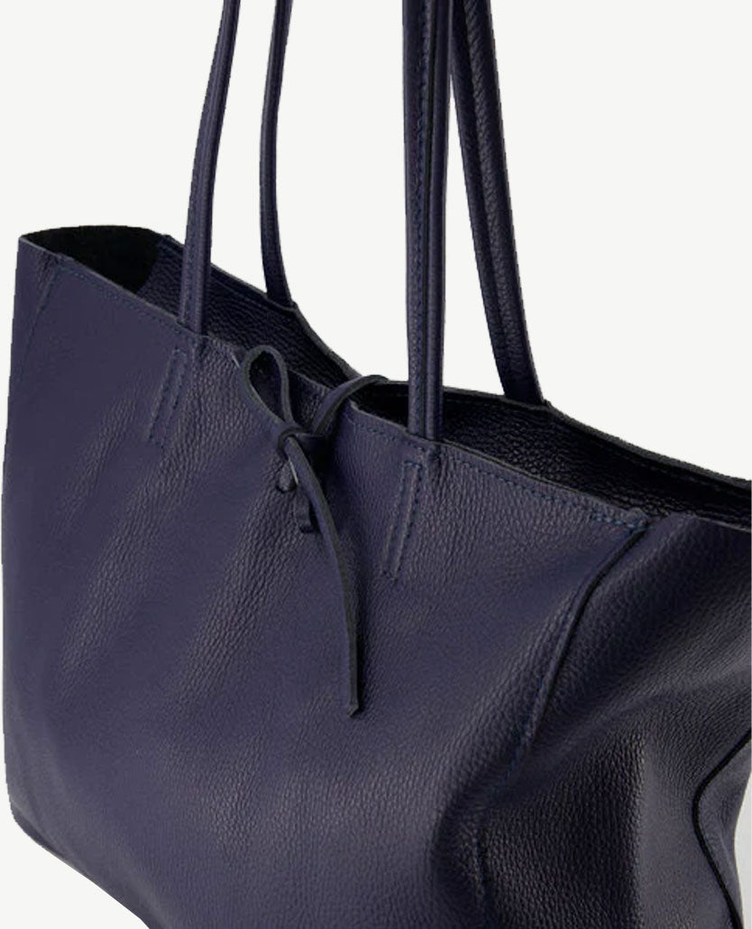 Schoudertas - Shopper Groot - Leer - Navy