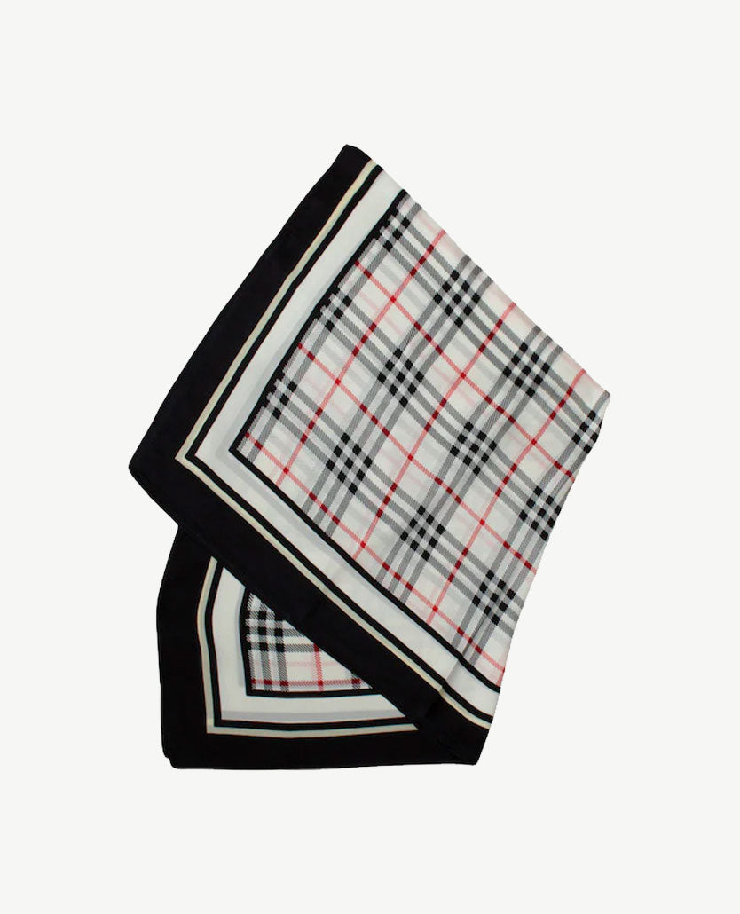 Shawl - Ruitje - Zwart, wit, off-white en rood