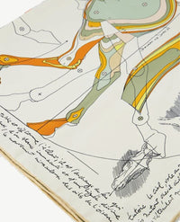 Shawl - 'Paard' - Khaki, off-white, geel, beige, oranje en zwart