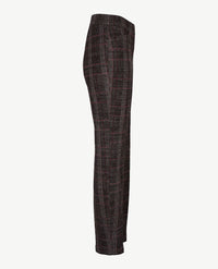 Toni Dress - Elastiek rondom - Alice - Jersey hip ruitje - Korte lengte - Antraciet/grijs/bordeaux