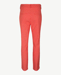 Toni - Elastiek rondom - Jenny Business - Dessin carré rood met wit