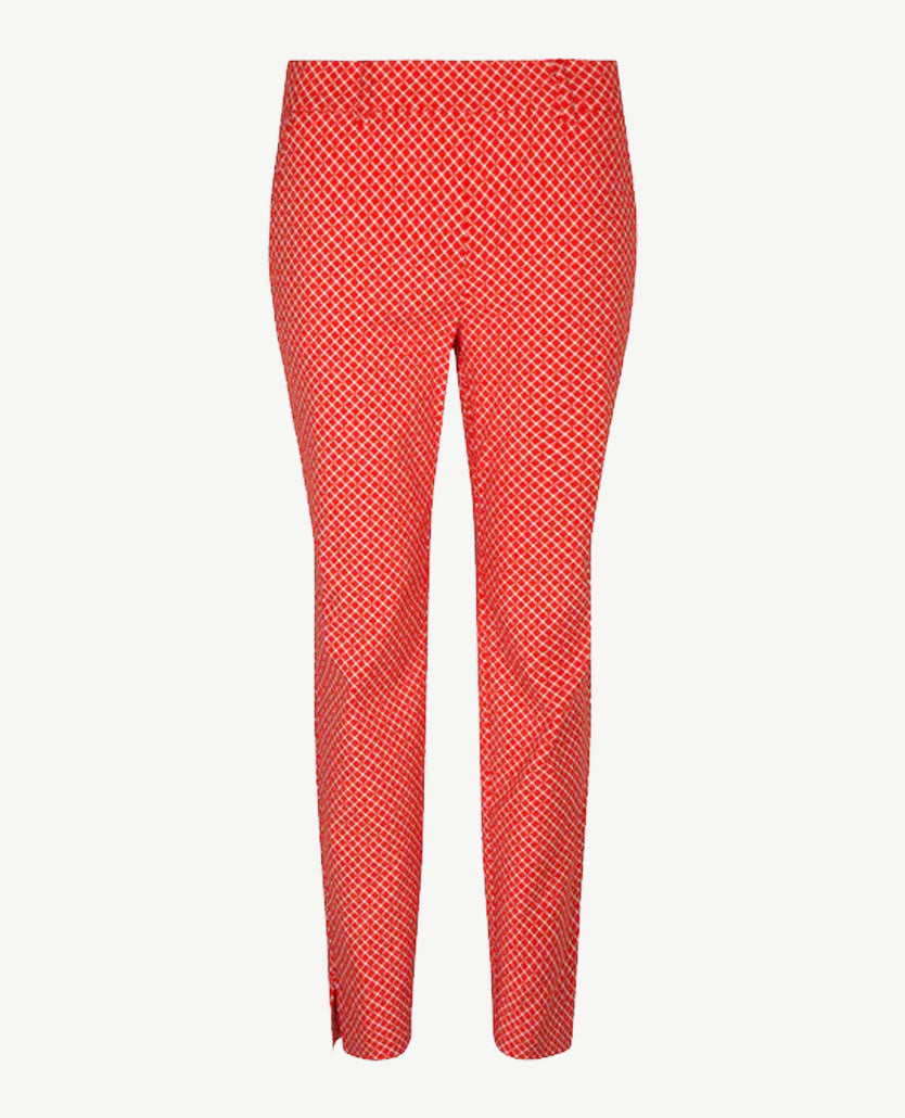 Toni - Elastiek rondom - Jenny Business - Dessin carré rood met wit