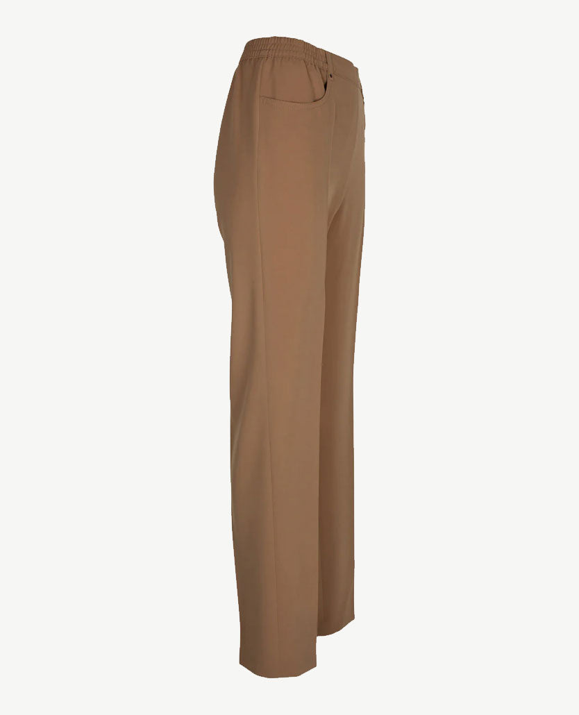 Toni - Elastiek rondom - Scarlet CS Slim fit - Travelkwaliteit - Korte beenlengte - Camel