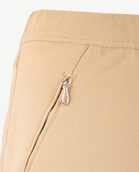 Toni - Alice zip - Elastiek rondom - Jersey - Donker beige - Korte lengte