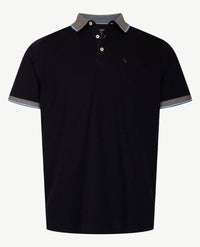 Baileys - Polo met borstzak met ritsje - Marineblauw met kobalt en wit