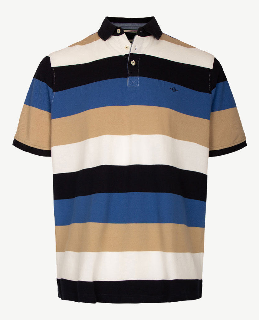 Baileys - Polo - Streep off-white, kobalt, marine en beige