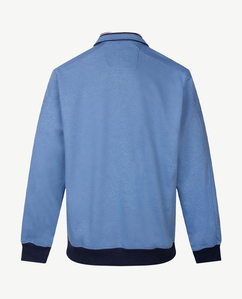 Baileys - Polo  met rits - Dunne streep - Middenblauw