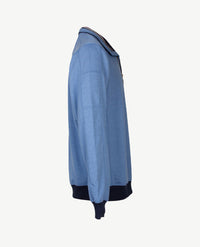 Baileys - Polo  met rits - Dunne streep - Middenblauw