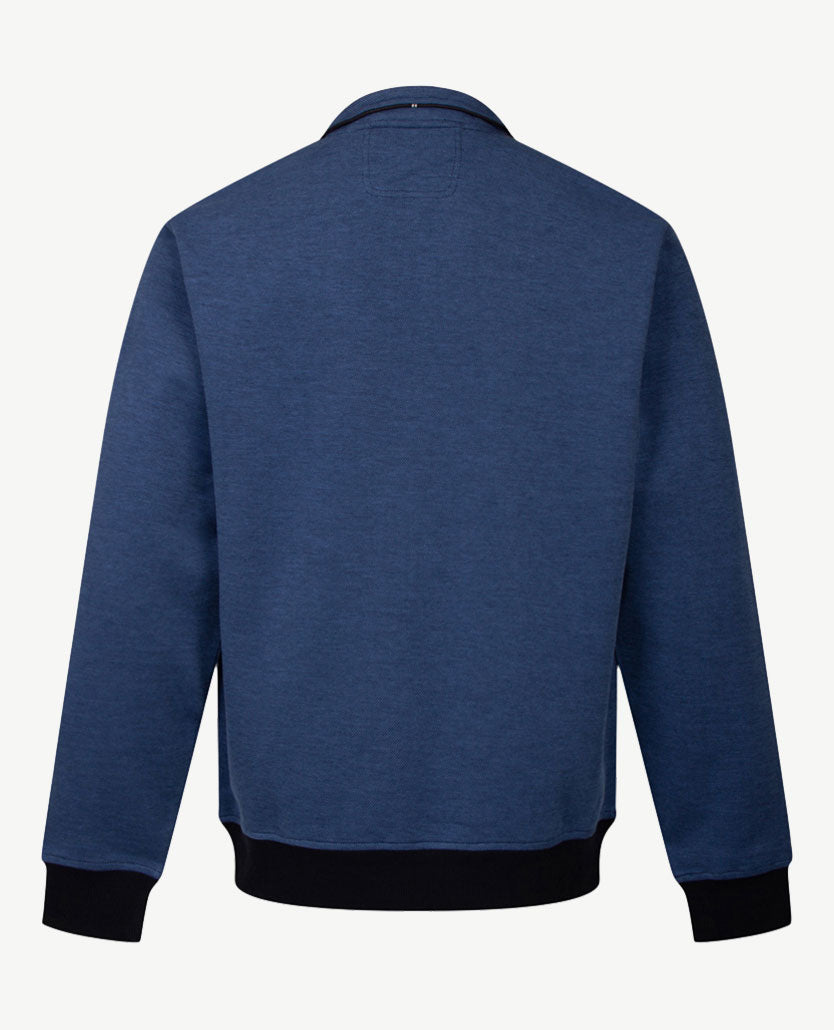 Baileys - Polo  met rits - Two-tone - Marineblauw met rafblauw