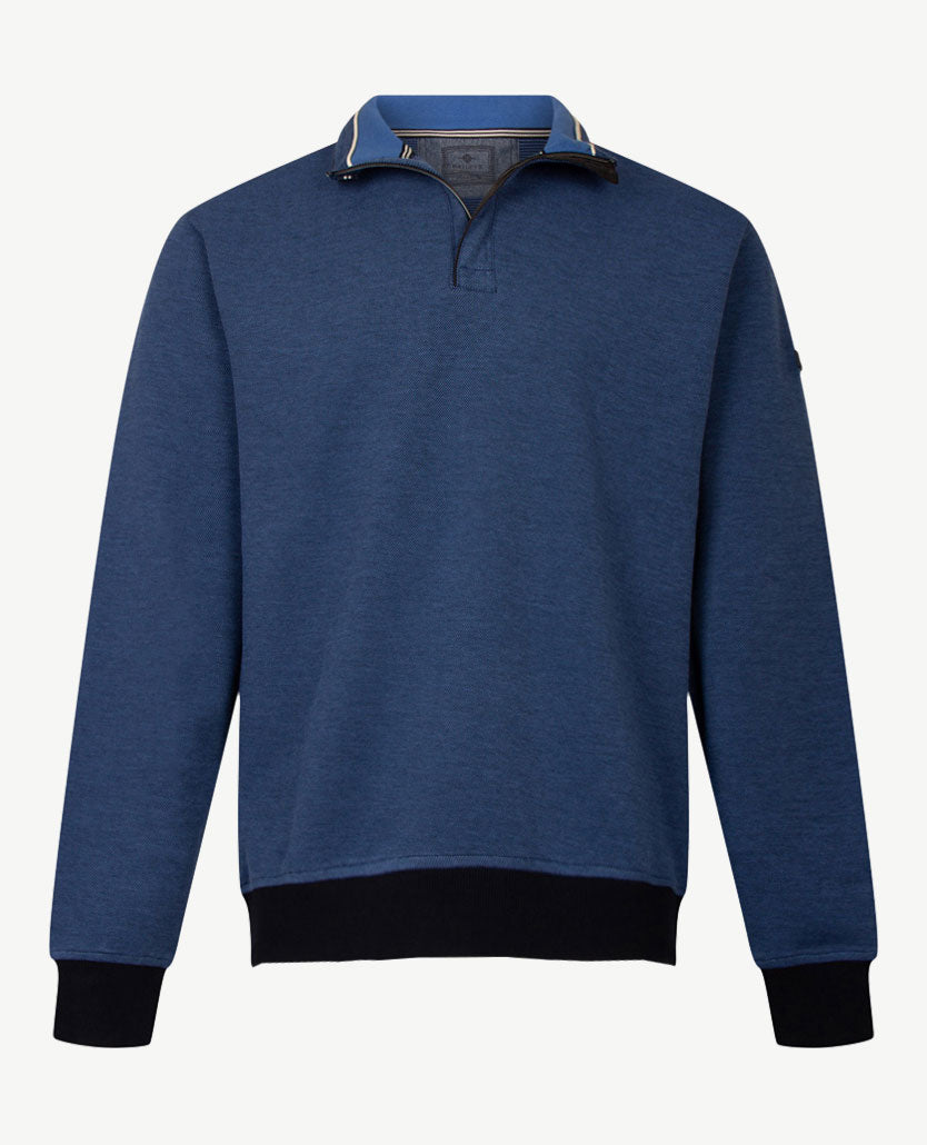 Baileys - Polo  met rits - Two-tone - Marineblauw met rafblauw