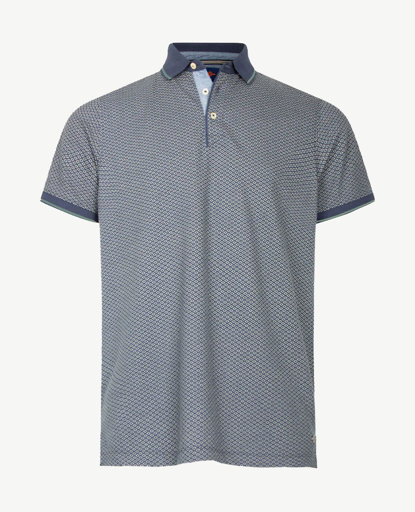 Baileys - Polo - Blokje blauw met wit en groen