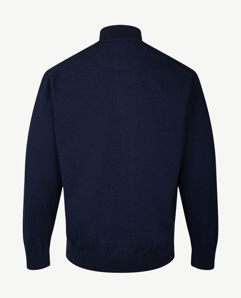 Baileys - Polo met rits - Gebreid - Marineblauw