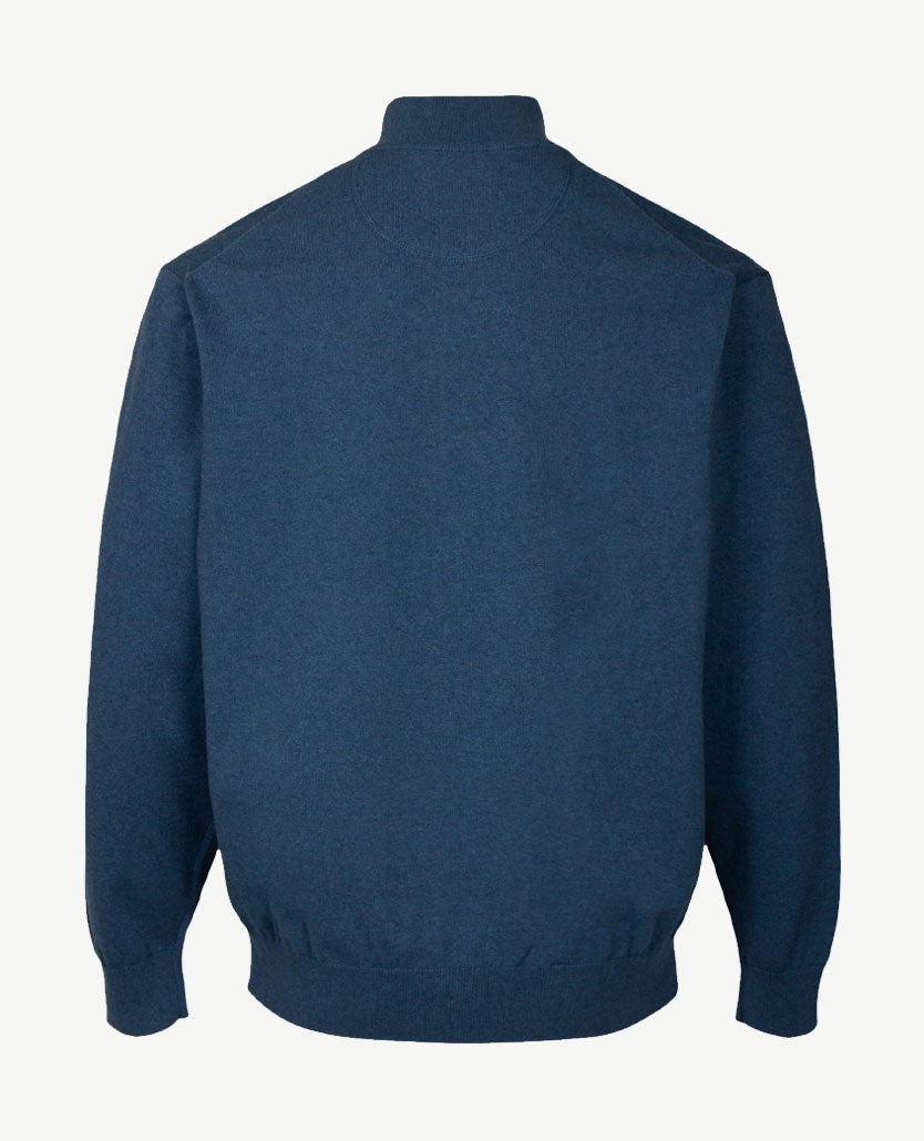 Baileys - Polo met rits - Gebreid - Rafblauw mêlée
