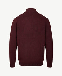 Baileys - Polo met rits - Ribbel gebreid - Two tone - Donkerrood met navy