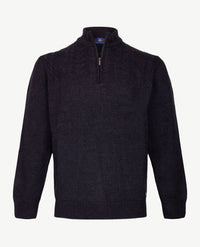 Baileys - Polo met rits - Gebreid - Kabel - Navy mêlée