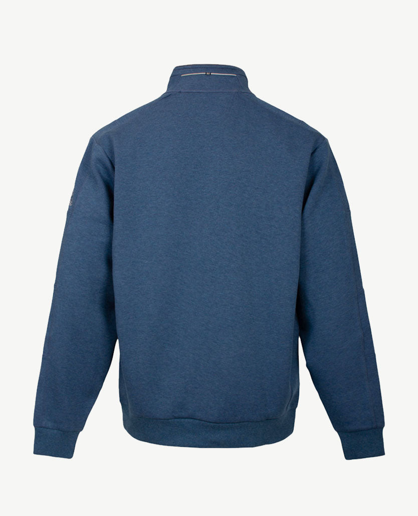 Baileys - Polo  met rits - Mêlée blauw met navy