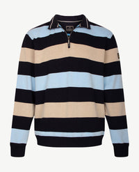 Baileys - Polo met rits - Streep in beige, blue en marineblauw