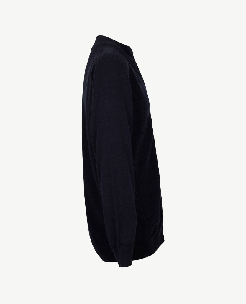 Baileys  - Vest - Met rits - Gebreid - Met streep effect - Navy