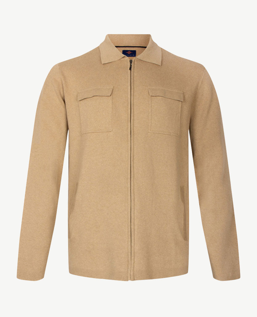 Baileys  - Vest - Gebreid - Met rits en zakken - Zand