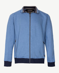 Baileys - Herenvest met rits - Dun streepje - Middenblauw