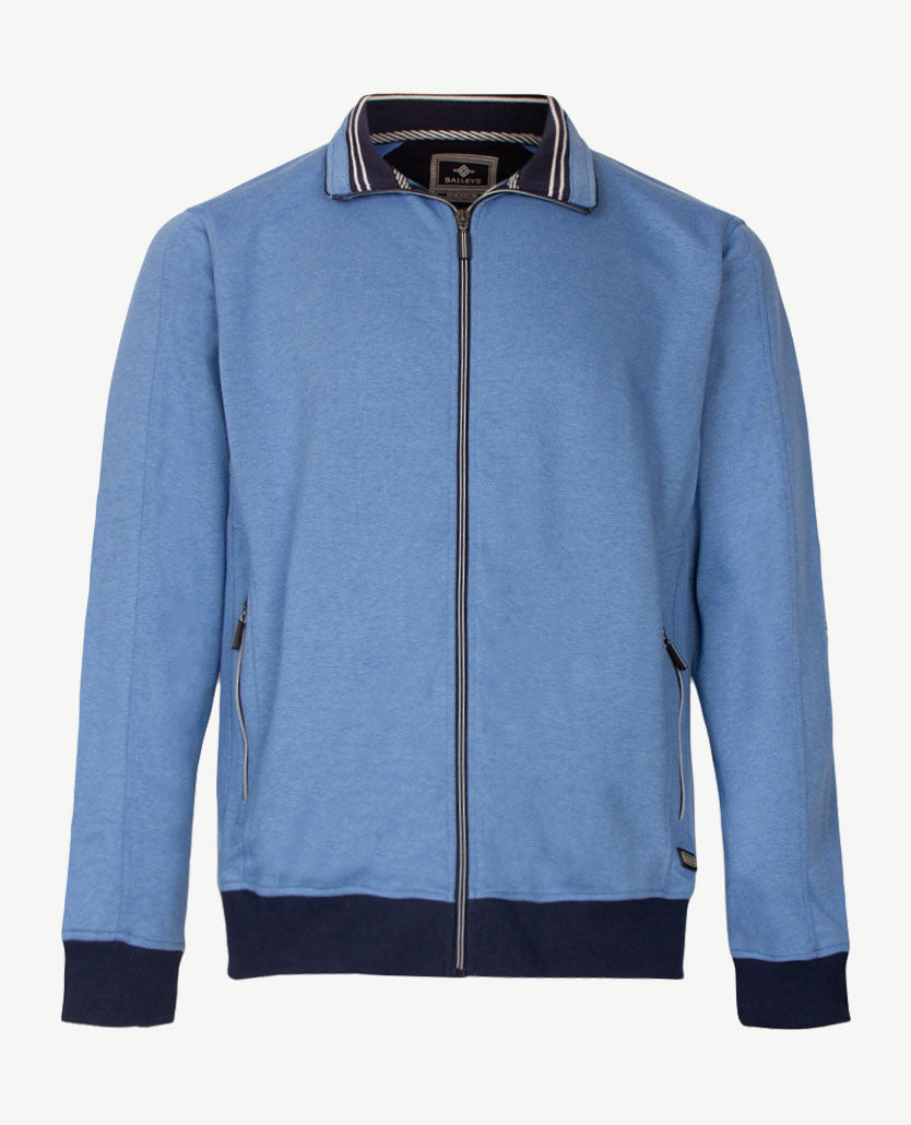 Baileys - Herenvest met rits - Dun streepje - Middenblauw