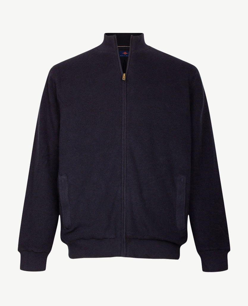 Baileys  - Gevoerd vest - Met rits en zakken - Gebreid - Navy