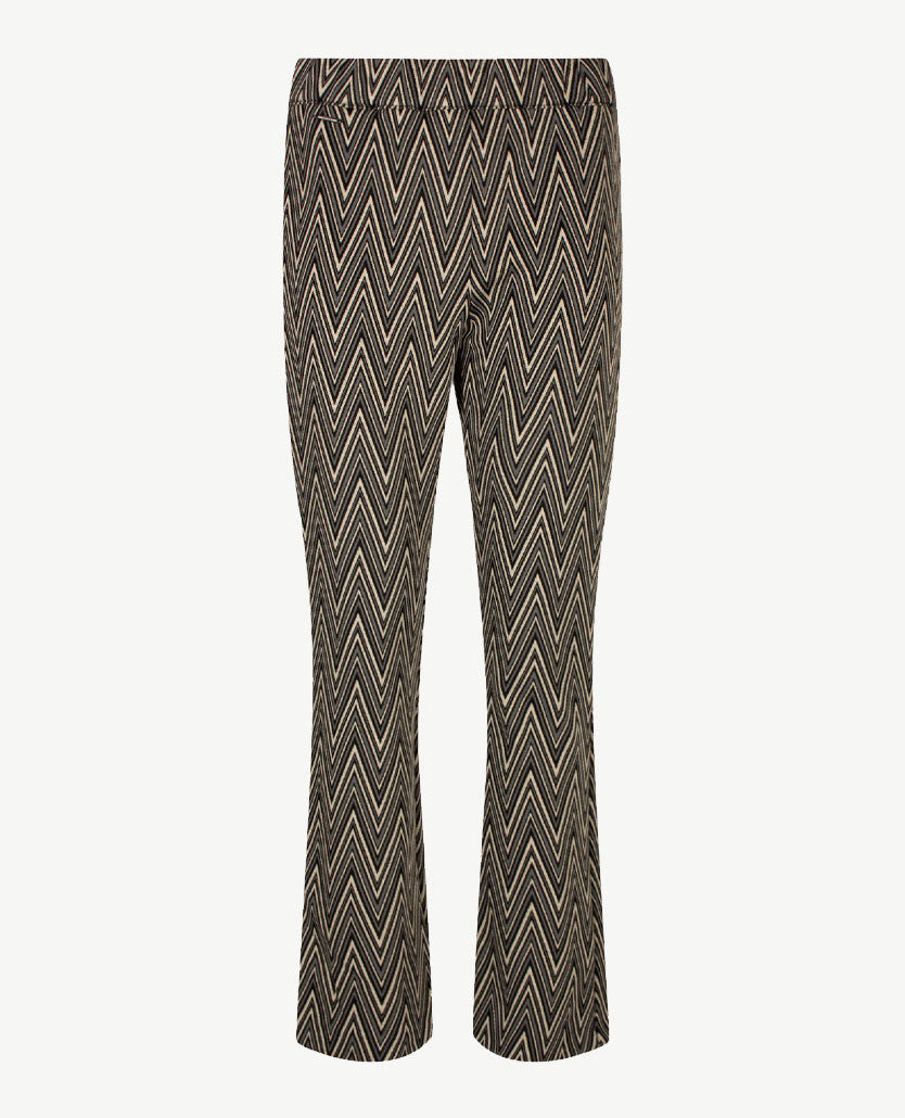 Brax Raphaela - Malou S - Elastiek rondom - Korte lengte - Zigzag zwart, grijs en beige
