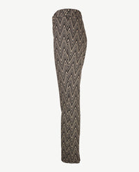 Brax Raphaela - Malou S - Elastiek rondom - Korte lengte - Zigzag zwart, grijs en beige