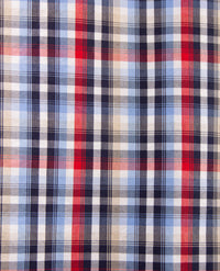 Brax - Daniel C - Overhemd in ruitje - Multi met beige, navy en rood
