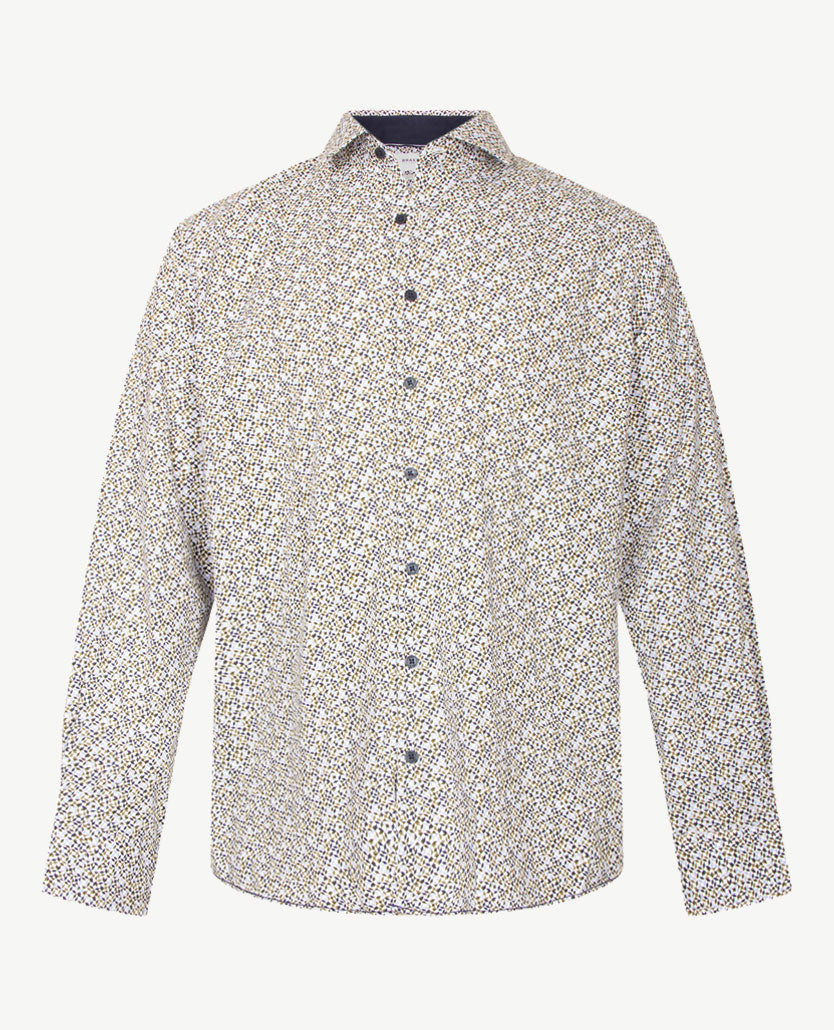 Brax - Overhemd - Harold P - Dessin blue, khaki en navy