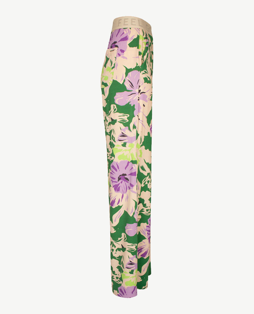 Brax Raphaela - Maine - Elastiek rondom - Jersey - Normale lengte - Multocolor met beige, lila en groen