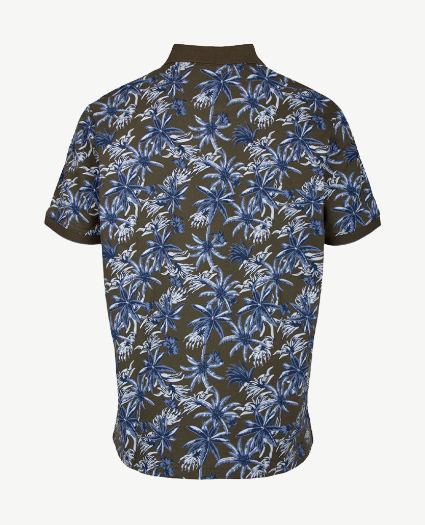 Brax - Polo Perry P - Jersey - Dessin khaki en blauwen