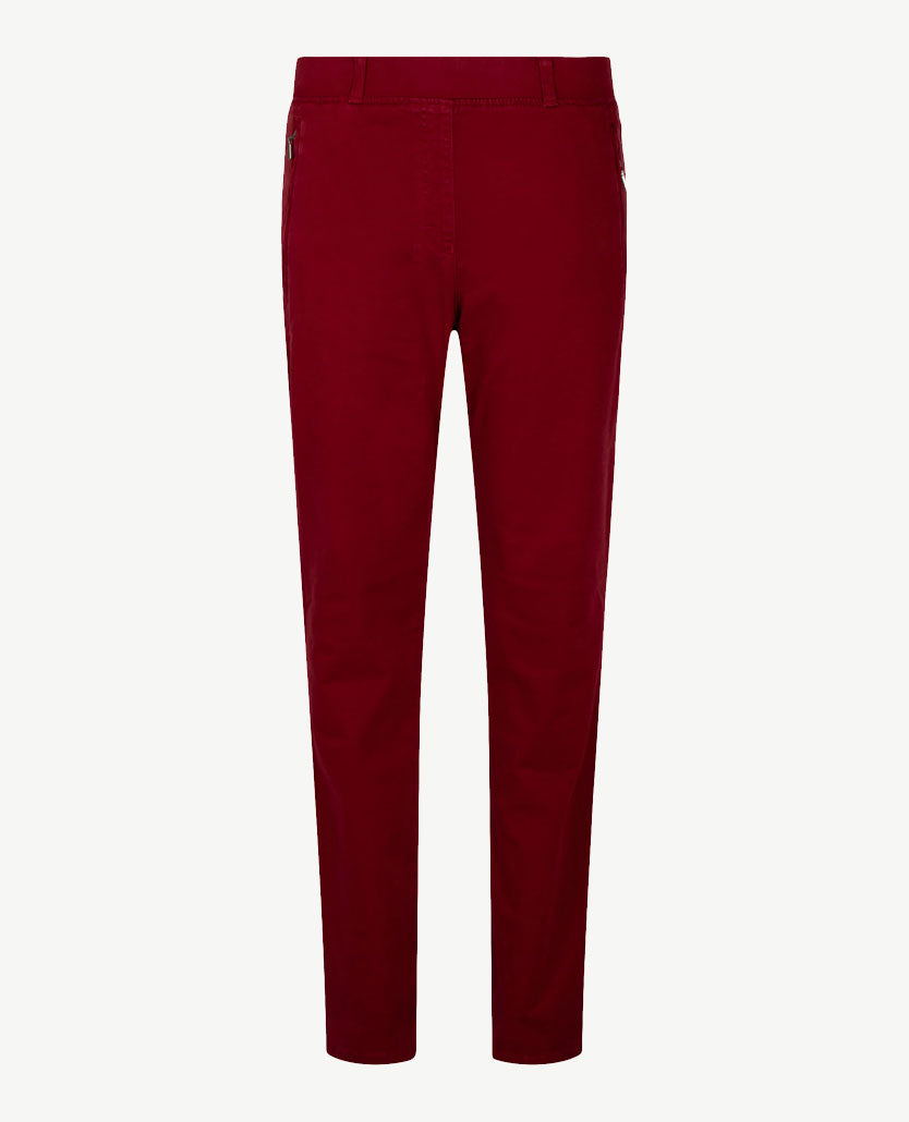 Brax Raphaela - Lavina Zip - Elastiek rondom - winterkatoen - Normale lengte - Bordeaux