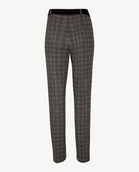 Brax Raphaela - Lillyth - Elastiek rondom jersey - Normale lengte - Ruitje - Antraciet en grijs