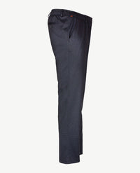 Brax - Thore - Herenbroek met elastiek rondom - Travel jersey - Ruitje navy met grijs en zwart