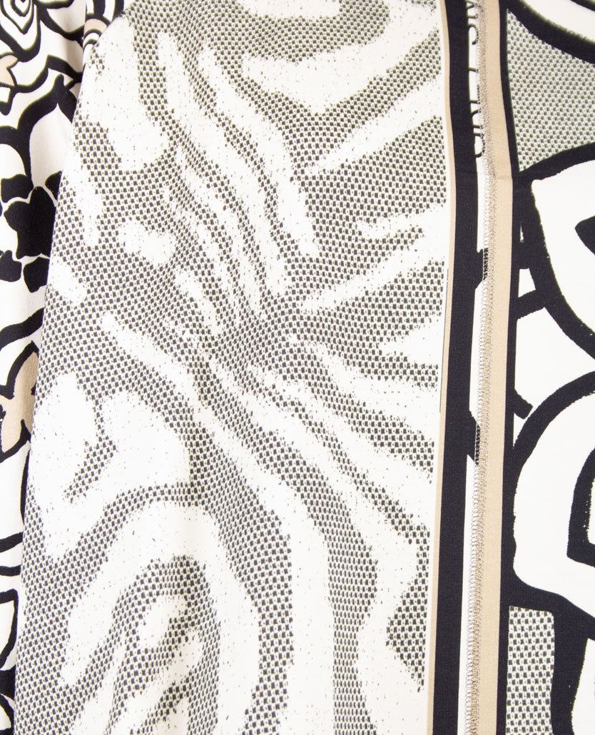 Frank Walder - Top - Boordje - Off-white, zwart en beige
