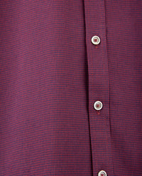 Brax - Overhemd - Daniel - Flanel - Pied de Poule navy en donker rood