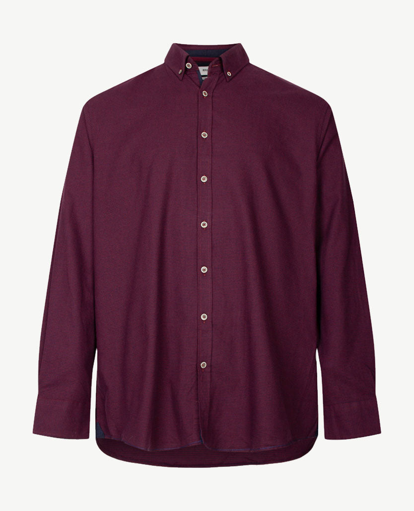 Brax - Overhemd - Daniel - Flanel - Pied de Poule navy en donker rood