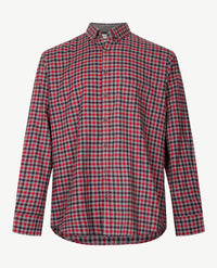 Brax - Overhemd - Daniel - Flanel - Ruitje navy, grijs en rood