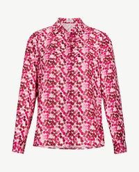 Erfo - Blouse - Nop dessin rosen, bordeaux en off-white