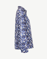Erfo - Blouse - Nop dessin blauwen, grijs en wit