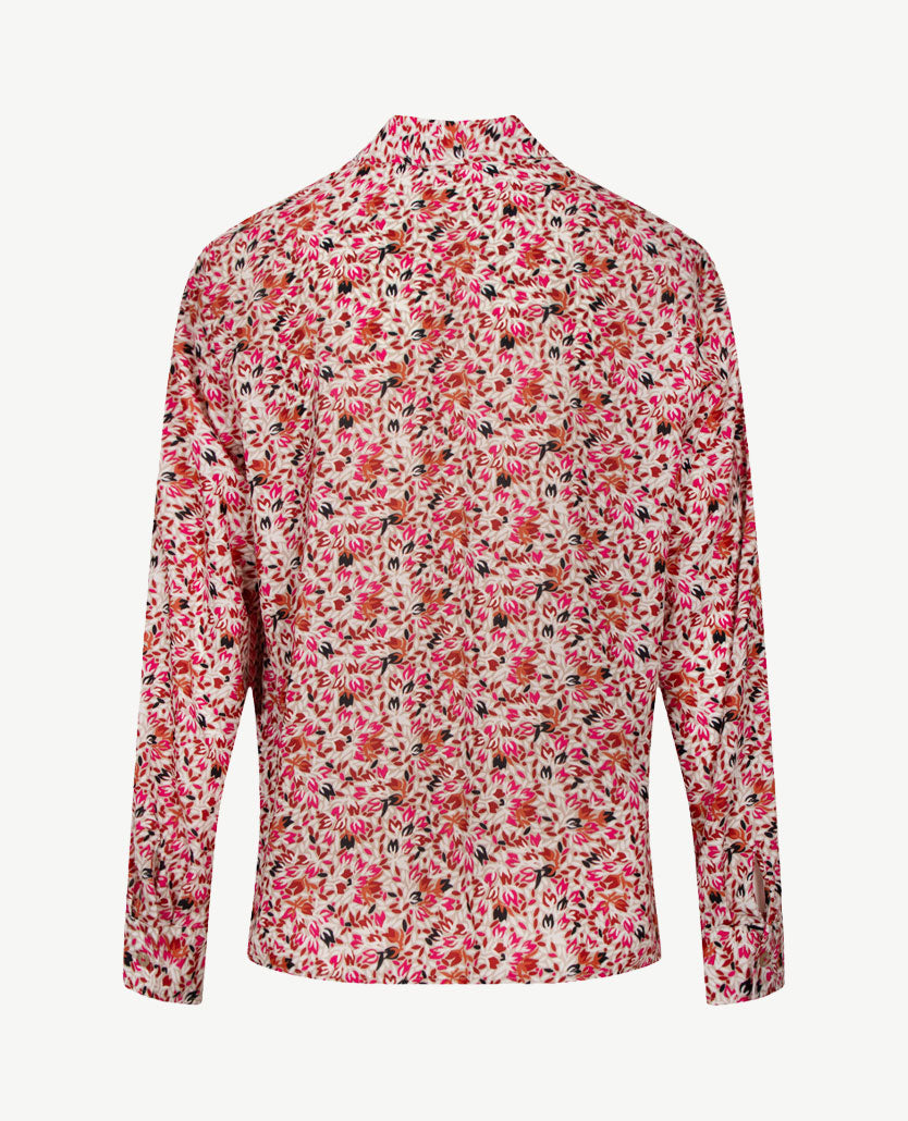 Erfo - Blouse - Dessin beige, zwart, pink en cognac