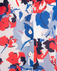 Erfo - Blouse  - Multi dessin navy, kobalt wit en rood