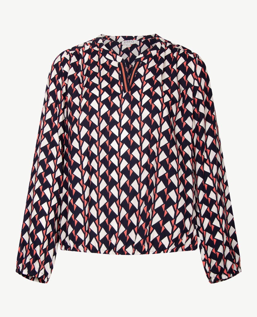 Erfo - Blouse - Blouson - Dessin navy, oranje