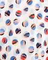 Erfo - Blouse - Jersey - Dessin bolletjes met blue, oranje, navy en wit