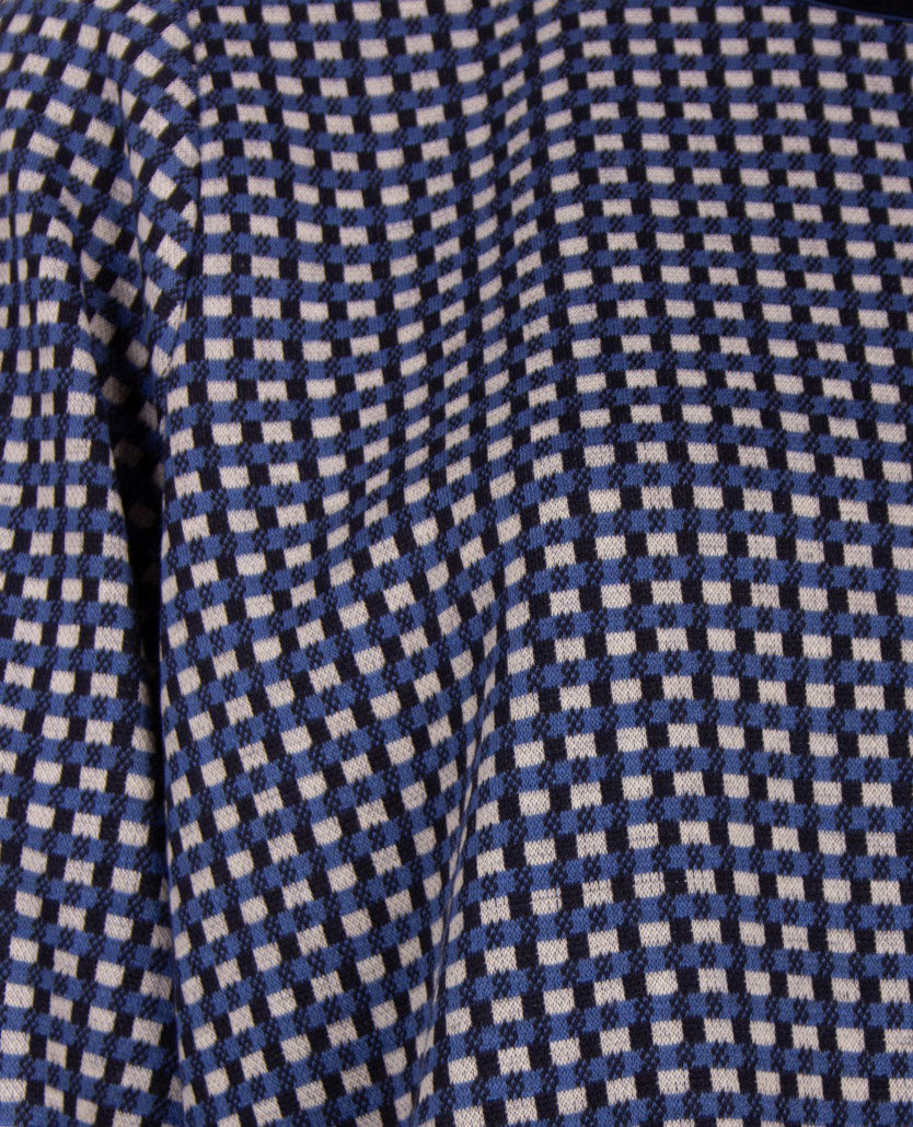 Erfo - Jersey top ronde hals - Zwart, beige en blauwen