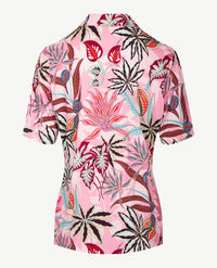 Erfo - Polo - Jersey - Bloemdessin met rose en groen, azuur en navy